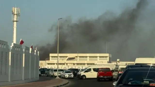 தோஹா மீது இஸ்ரேல் நடத்திய தாக்குதல் காட்சி 