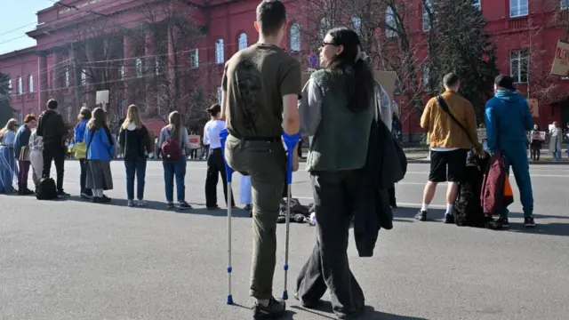 Kiev'de Mart ayında yapılan bir barış gösterisi