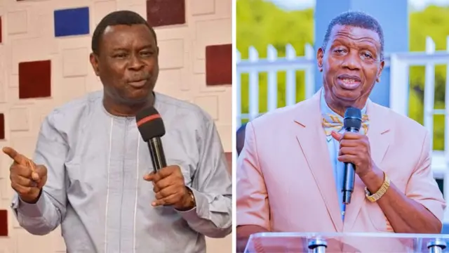 Collage of Mike Bamiloye and Pastor E.A Adeboye