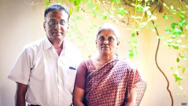 கணவர் வீரப்பன் ராமமூர்த்தியுடன்