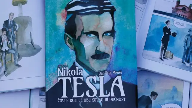 Naslovna strana grafičke novele "Nikola Tesla: Čovek koji je oblikovao budućnost"