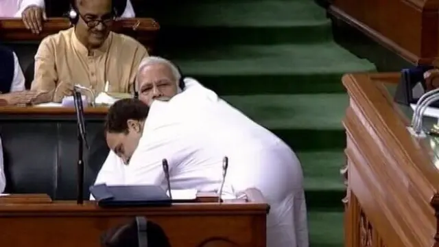 राहुल गांधी, नरेंद्र मोदी, अविश्वास प्रस्ताव