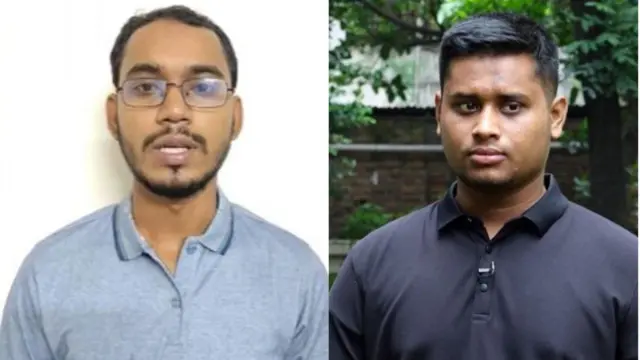 বৈষম্যবিরোধী ছাত্র আন্দোলনের সমন্বয়ক আবদুল হান্নান মাসুদ ও হাসনাত আবদুল্লাহ