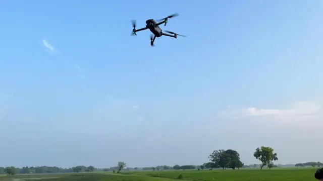 ड्रोन से निगरानी
