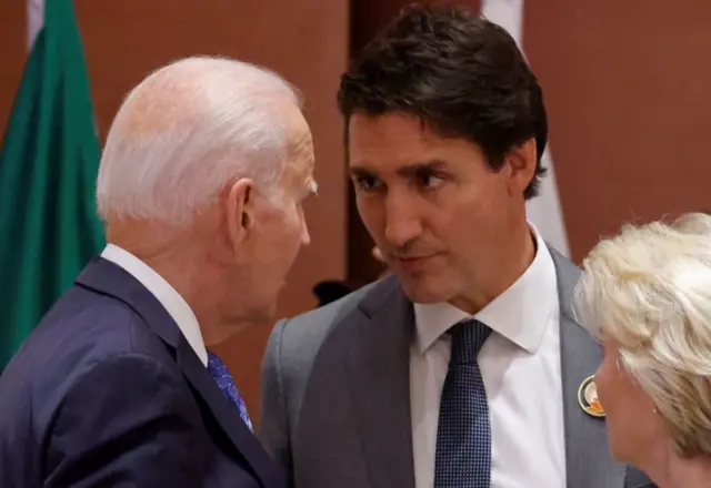अमेरिकी राष्ट्रपति जो बाइडन के साथ कनाडा के प्रधानमंत्री जस्टिन ट्रूडो.