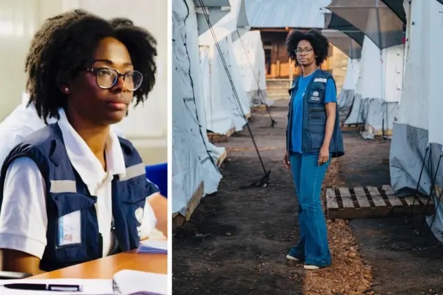 Marie Roseline Belizaire est représentée dans une image composite