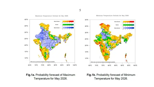 हवामान विभागाने मे महिन्यात वर्तवलेला कमाल आणि किमान तापमानाचा अंदाज