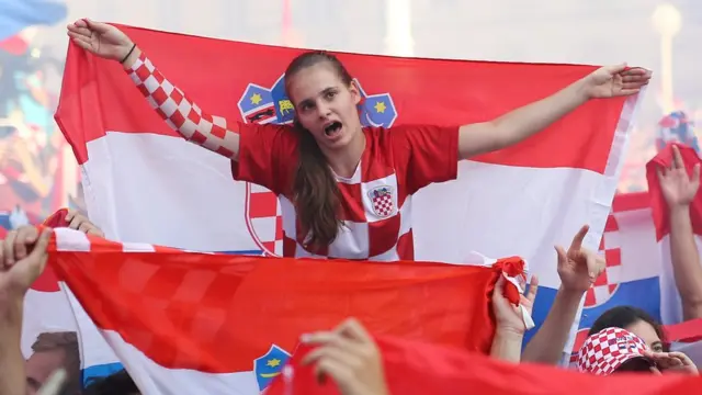 Хорватские болельщики в Загребе