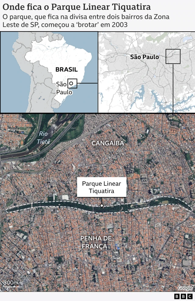 Mapa de localização do Parque Tiquatira