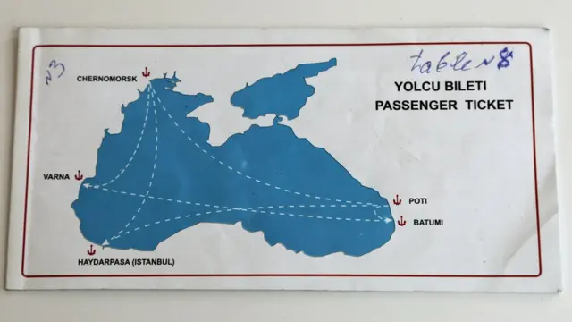 Front cover of a ferry ticket booklet