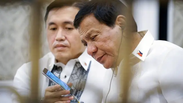 菲律宾总统杜特尔特和美国总统特朗普通电话。