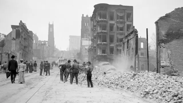 Imagen del terremoto de San Francisco de 1906.