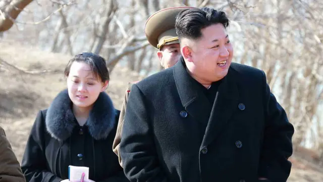 Kim Jong-un e a irmã Kim Yo-jong