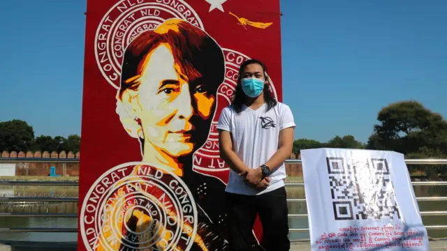 ရွေးကောက်ပွဲအပြီး မန္တလေးမြို့မှာတွေ့ရတဲ့ ဒေါ်အောင်ဆန်းစုကြည် ဂုဏ်ပြုပန်းချီကား