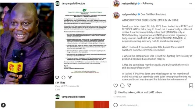 Ọrọ ti Yomi Fabisi sọ loju opo Instagram rẹ