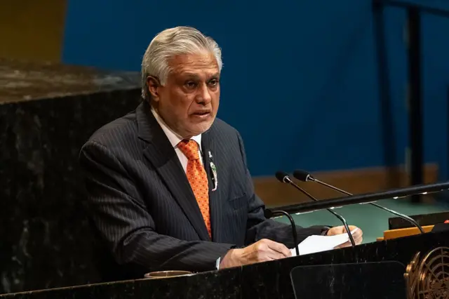 পাকিস্তানের উপপ্রধানমন্ত্রী তথা পররাষ্ট্রমন্ত্রী ইশহাক দার, নিউ ইয়র্কে