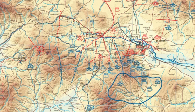 Büyük Taarruz 26-27 Ağustos 1922 Haritası