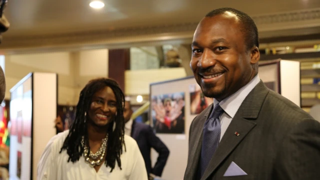 Denis Christel Sassou Nguesso et l'ambassadrice Robyn Sanders à Washington.