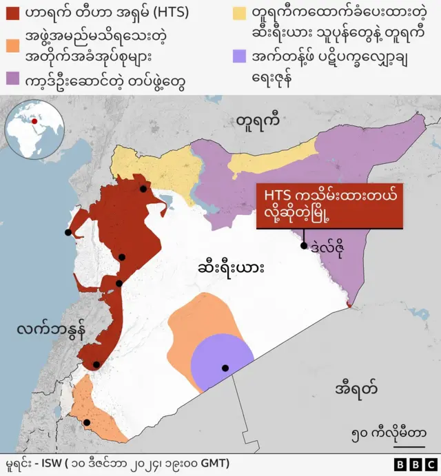 Map of who controls Syria