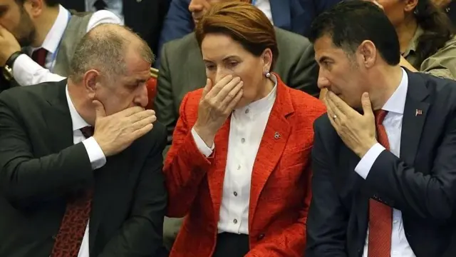 Ümit Özdağ, Meral Akşener ve Sinan Oğan.