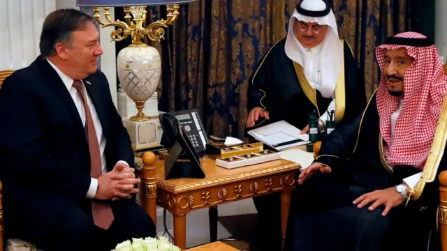 بومبيو يبحث القضية مع العاهل السعودي
