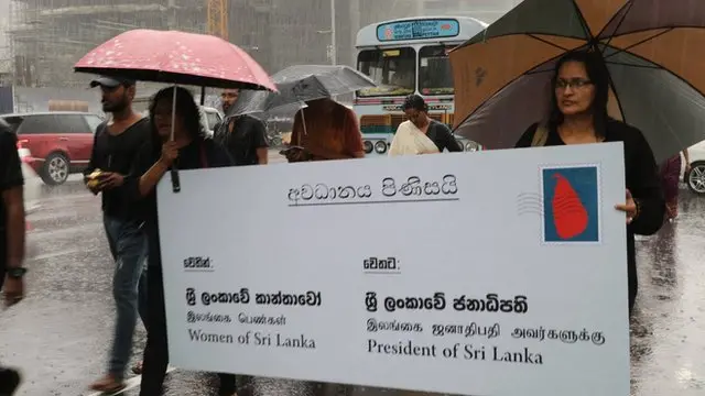 Women protest in Colombo