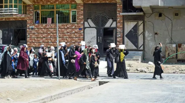 Protesta en Kabul en abril de 2023.