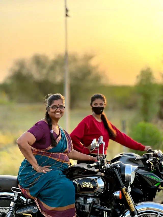 ராயல் என்ஃபீல்ட் ஓட்டும் லட்சுமி