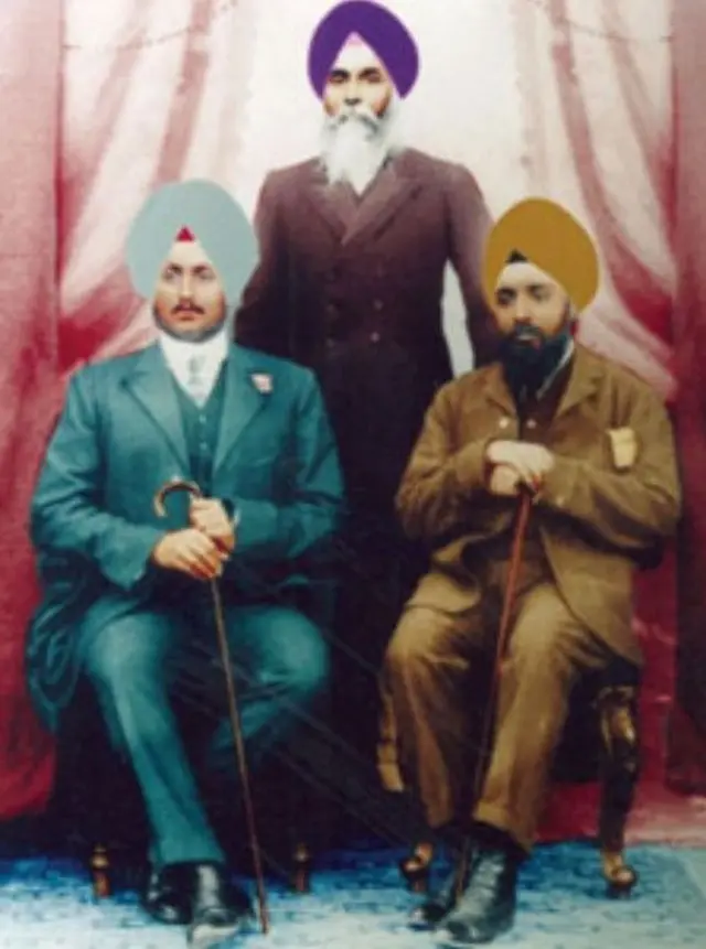 ਪਟਿਆਲਾ ਦੇ ਮਹਾਰਾਜਾ ਭੁਪਿੰਦਰ ਸਿੰਘ, ਭਾਈ ਕਾਹਨ ਸਿੰਘ ਨਾਭਾ ਅਤੇ ਨਾਭਾ ਦੇ ਮਹਾਰਾਜਾ ਰਿਪੁਦਮਨ ਸਿੰਘ