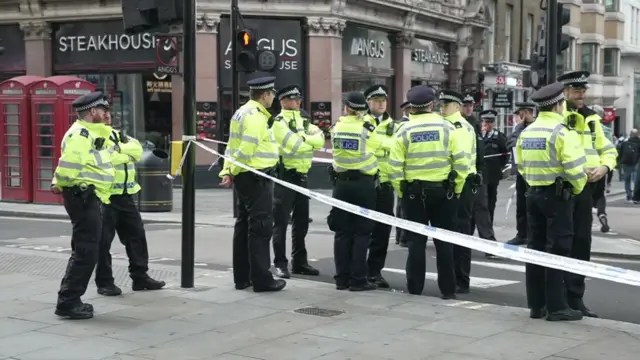 heavy police presence on Haymarket