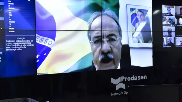Chico Rodrigues em sessão do Senado por vídeoconferência