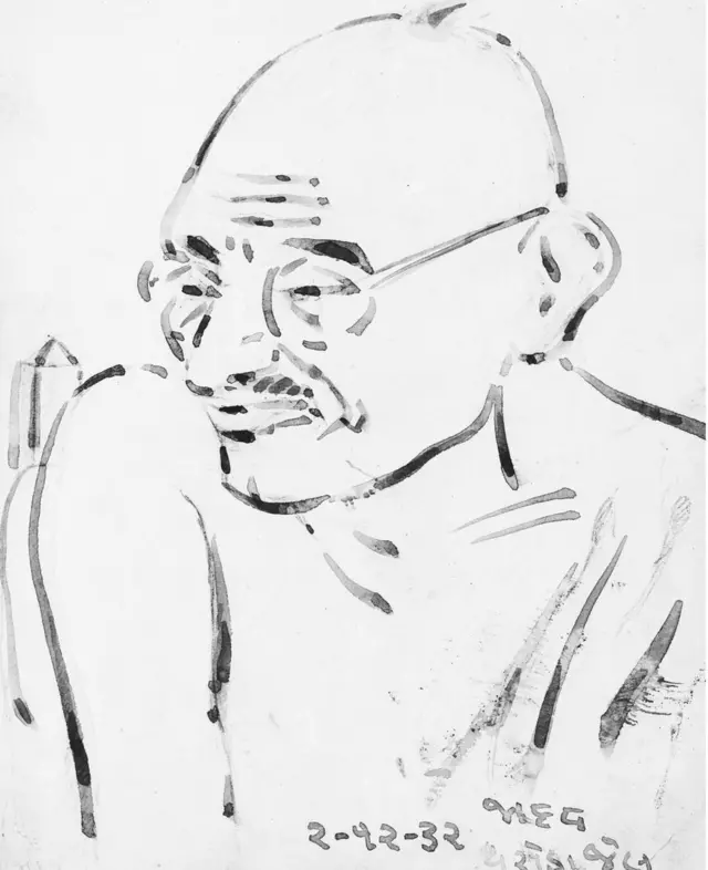 ఛగన్లాల్ చిత్రించిన గాంధీ చిత్రం