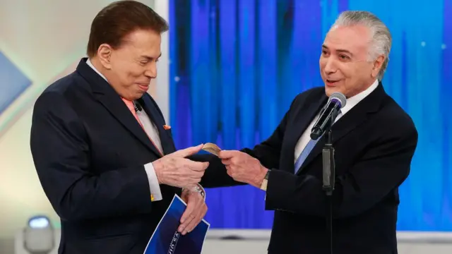 Silvio Santos e Michel Temer