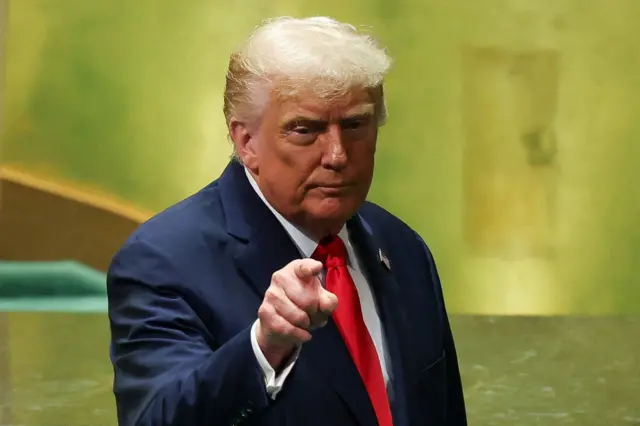 संयुक्त राष्ट्र महासभा में संबोधन के बाद कुछ इस तरह दिखे डोनाल्ड ट्रंप