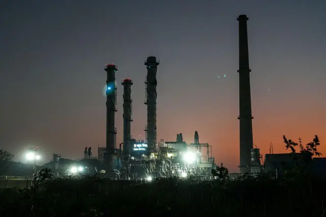 A general view of the Mathura Oil Refinery 