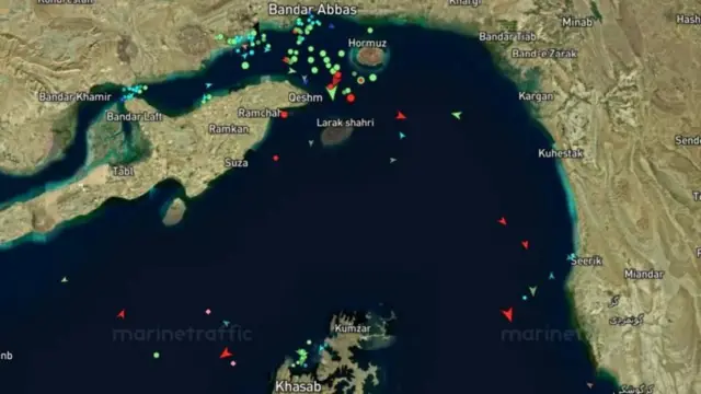 ஹோர்மூஸ் நீரிணையில் கப்பல்களை கட்டும் வரைபடம் 