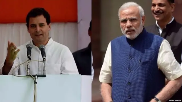 राहुल गांधी, नरेंद्र मोदी