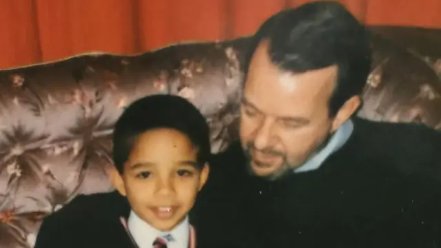 A picture of Hamish with his father as a child.