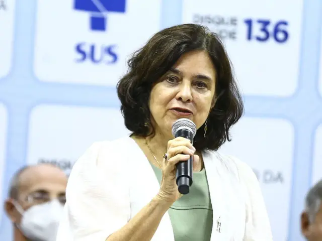 A ministra da Saúde, Nísia Trindade, durante cerimôniacash out casas de apostasinvestidura no cargocash out casas de apostas02/01/2023