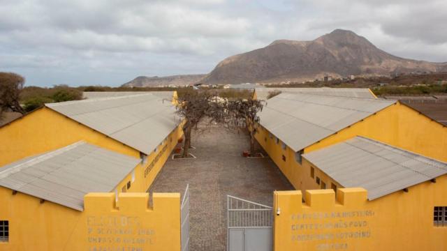 Vista do campo de concentração do Tarrafal, na ilha de Santiago, em Cabo Verde