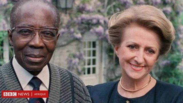 Le président Senghor et Colette dans leur retraite à Verson en 1989.