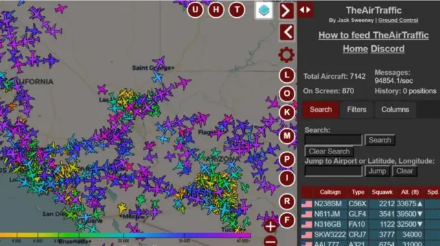 تصویری از وبسایت جک سویینی: TheAirTraffic.com