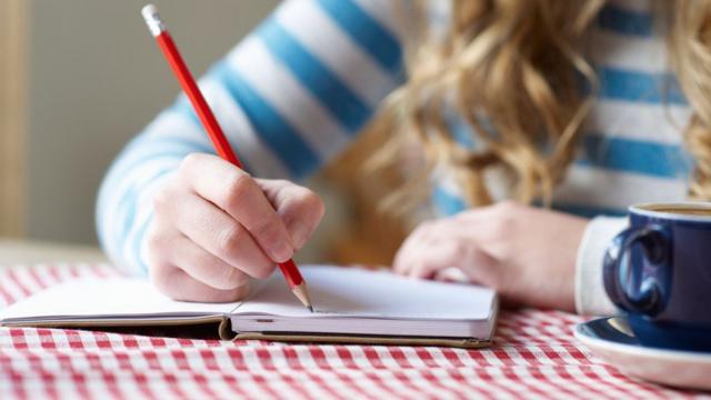 Pessoa escrevendoblaze double como funcionaum caderno