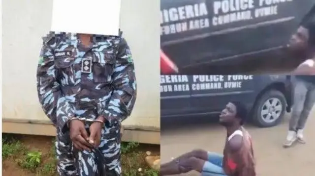 Afurasi ọlọpaa to pa eeyan wa ninu asọ ọlọpaa, ẹni ti wọn pa joko silẹ