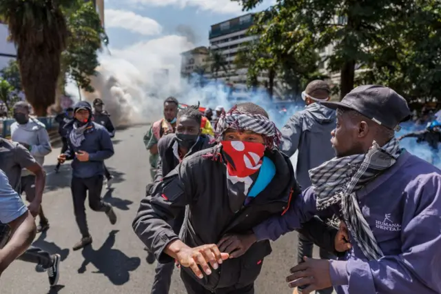 Manifestantes en Nairobi