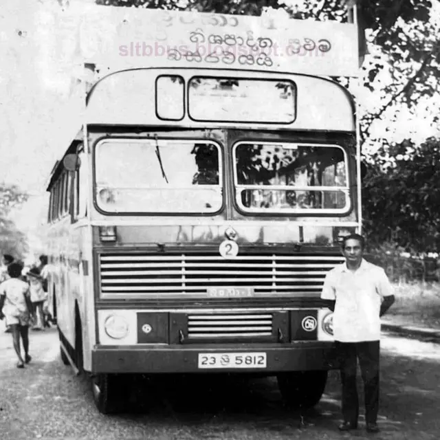 (1972) The then SLTB Chairman, Mr. Anil Munasinghe, in front of the Lanka 1 bus, which was completely built in Sri Lanka.