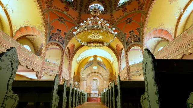 Unutrašnjost obnovljene sinagoge, mart 2018.