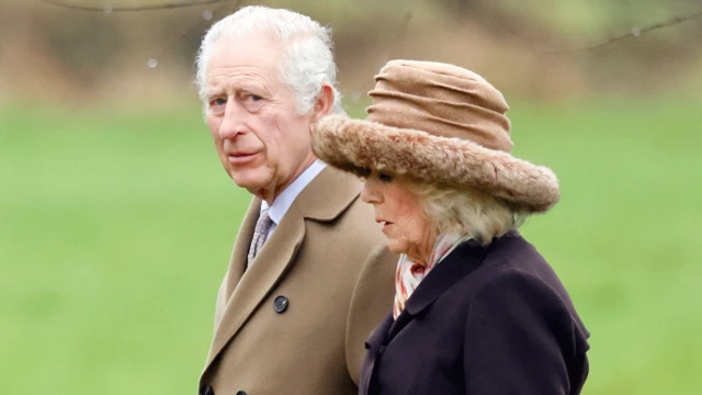 Король Чарльз і королева Камілла на церковній службі в Сандрінгемі у лютому 2024 року