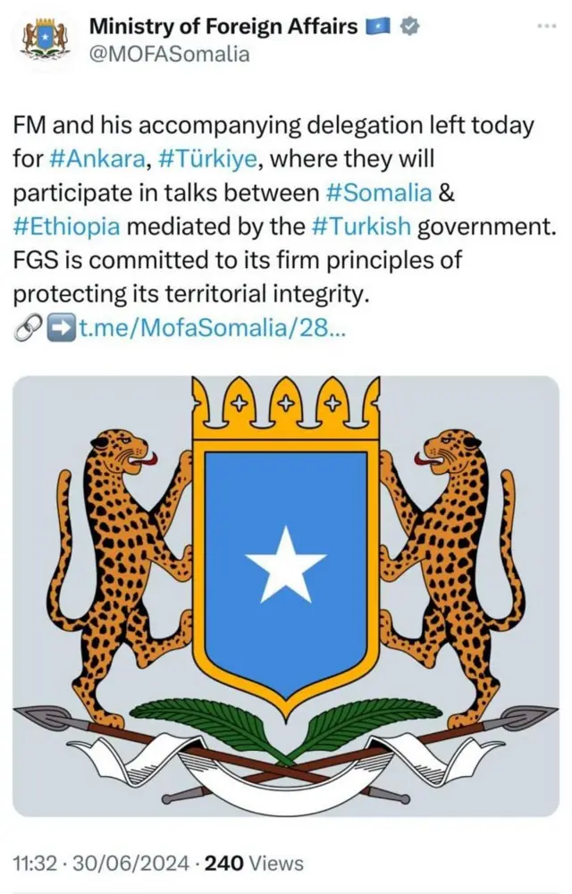 Tiwiterii Ministeerri Dhimma Alaa Somaaliyaa maxxanse