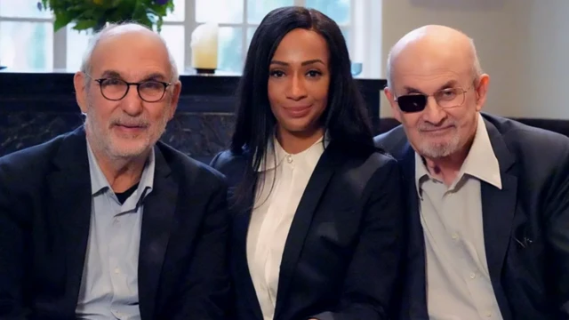 எழுத்தாளர் சல்மான் ருஷ்டி.